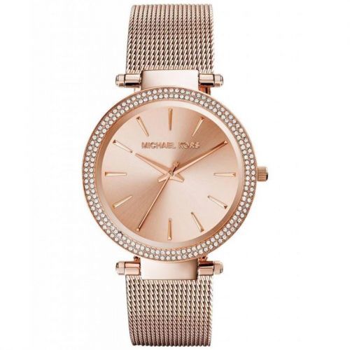 Michael Kors Darci Ladies Watch Rose Gold PVD Mesh Bracelet Gold Dial MK3369