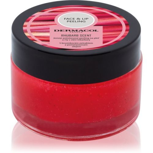 Dermacol Face & Lip Peeling Rhubarb Sugar Scrub for Lips and Cheeks 50 ml