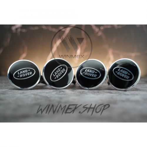 Set of 4 fully Black Land Rover alloy wheel caps 63mm