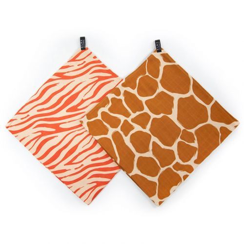 KLRK Home Wild Color Zebra&Giraffe cloth nappies 96x96 cm 2 pc
