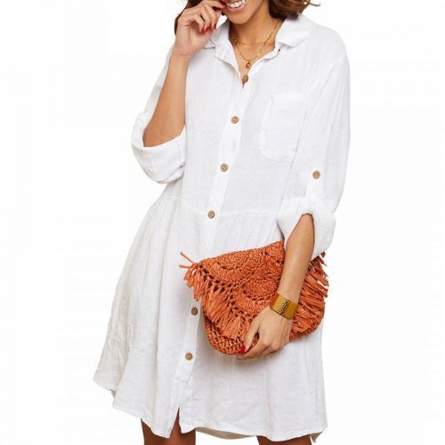 White Linen Shirt Dress