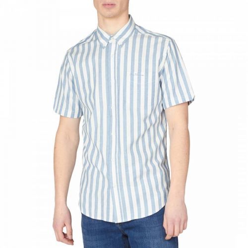 Blue Cotton Stripe Shirt