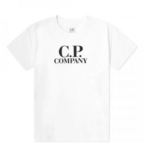 C.p. Company Google Graphic Logo T-shirt Colour: WHITE, Size: 2 YEARS