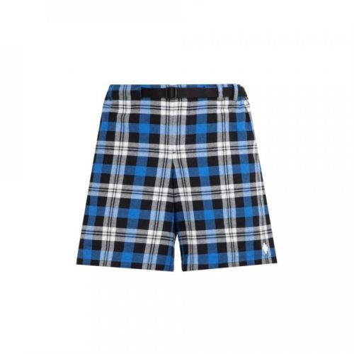 Marcelo Burlon Checkered Belt Shorts Colour: BLUE, Size: SMALL