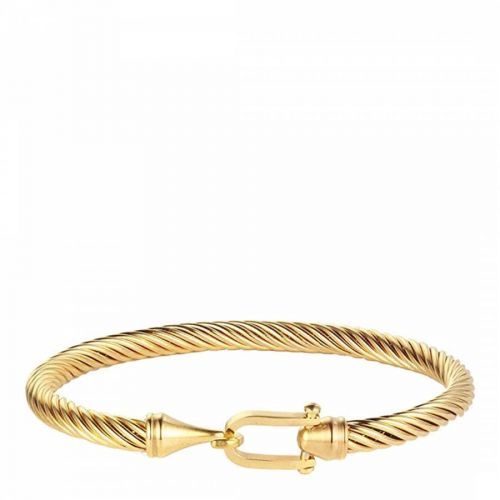 18K Gold Textured Bangle