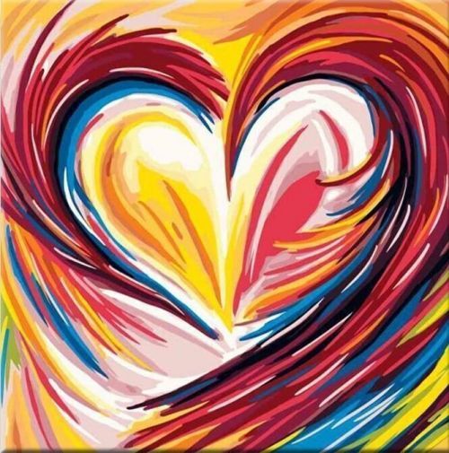 Zuty Painting by numbers Rainbow Painted Heart