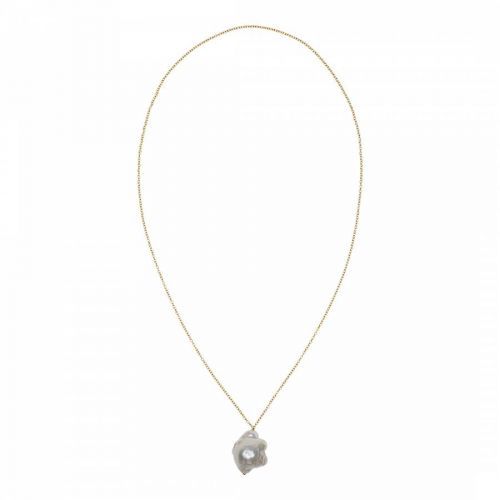 Gold White Natural Pearl Necklace