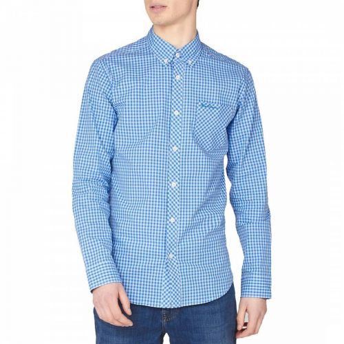 Blue Cotton Gingham Shirt