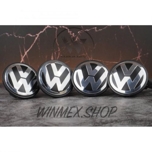 Set of 4 Volkswagen wheel centre alloy hub wheel caps badges 65mm