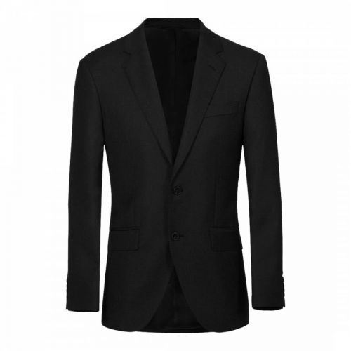 Black Plain Tailored Wool Blazer