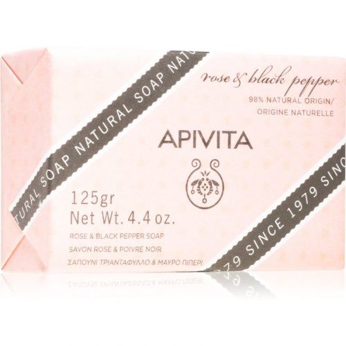 Apivita Natural Soap Rose & Black Pepper Cleansing Bar 125 g