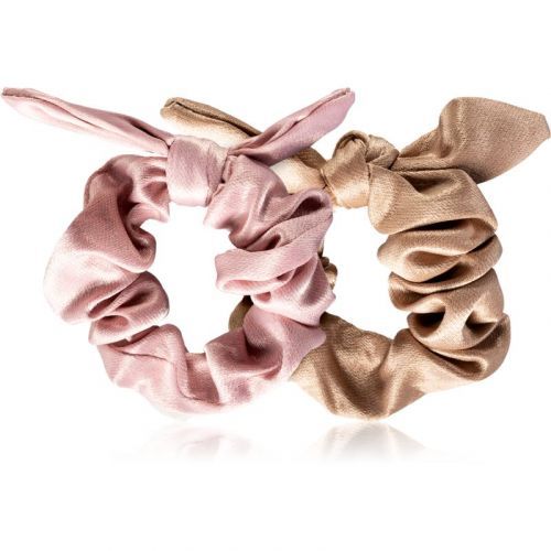 BrushArt Hair Band Hair Elastics 2 pcs Satin Pink/Beige