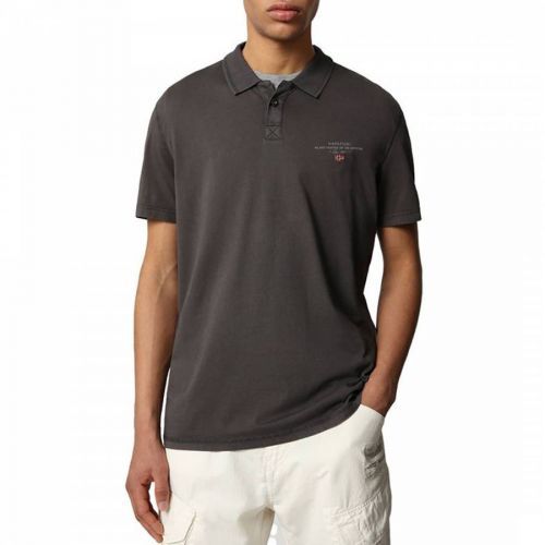 Grey Cotton Polo Shirt