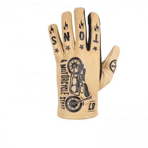 Helstons Kustom Summer Leather Beige Gloves T9