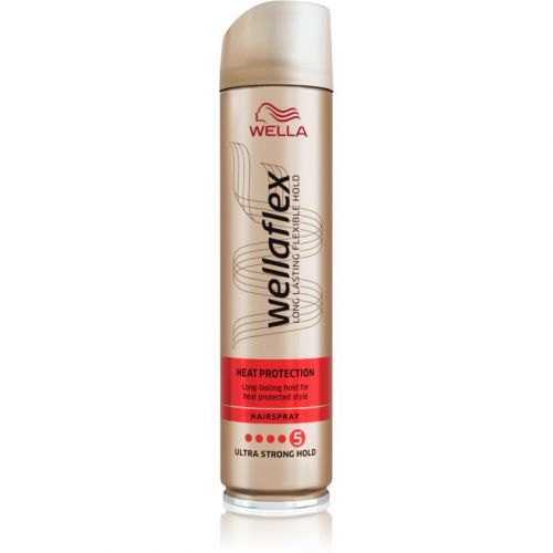 Wella Wellaflex Heat Protection Extra Strong Fixating Hairspray For Heat Hairstyling 250 ml