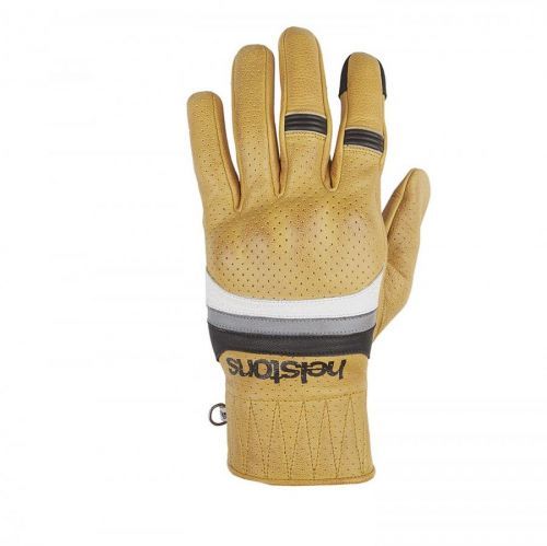 Helstons Mora Air Summer Leather Gold White Grey Black Gloves T8