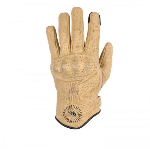 Helstons Sun Air Summer Leather Beige Black Gloves T8