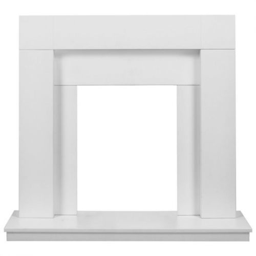 Adam Malmo Fireplace in Pure White & Black/Pure White, 39 Inch
