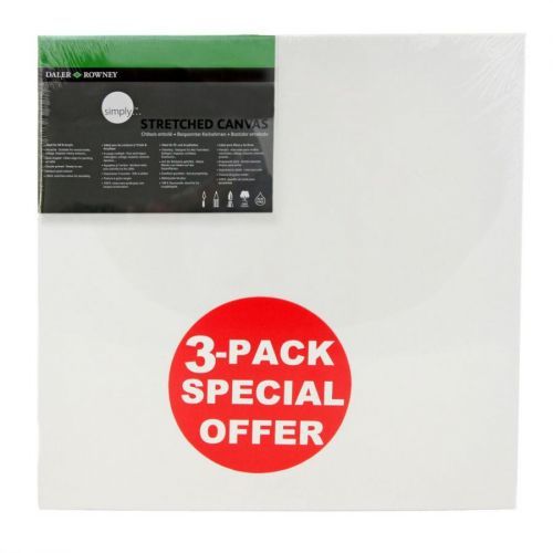 Daler Rowney Simply Canvas Pack of 3 - 40 x 40cm / 16 x 16