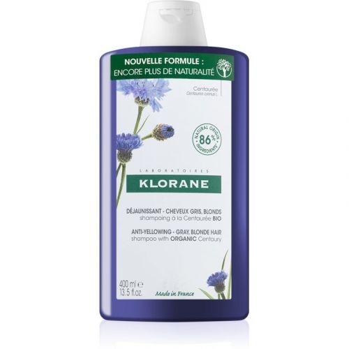 Klorane Cornflower Organic Shampoo for Yellow Tones Neutralization 400 ml