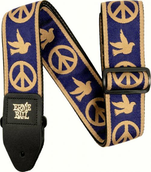 Ernie Ball 4699 Navy Blue and Beige Peace Love Dove Jacquard Strap