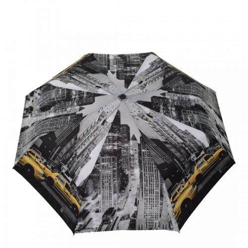 Black / White New York Folding Umbrella